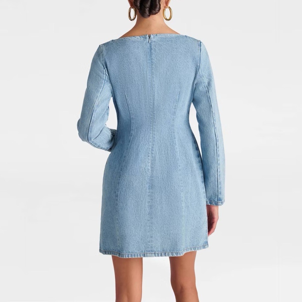 Denim dress KBB by KAHLANA Women's 'The Tuxedo Mini Dress' - Vintage Wash NEW - Picture 3 of 4
